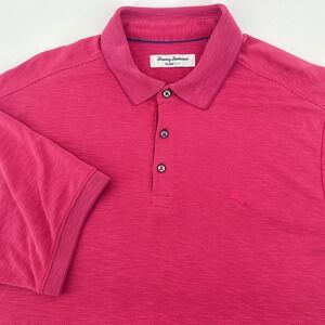 Tommy Bahama IslandZone Supima Polo Shirt Mens XL Magenta Short Sleeve